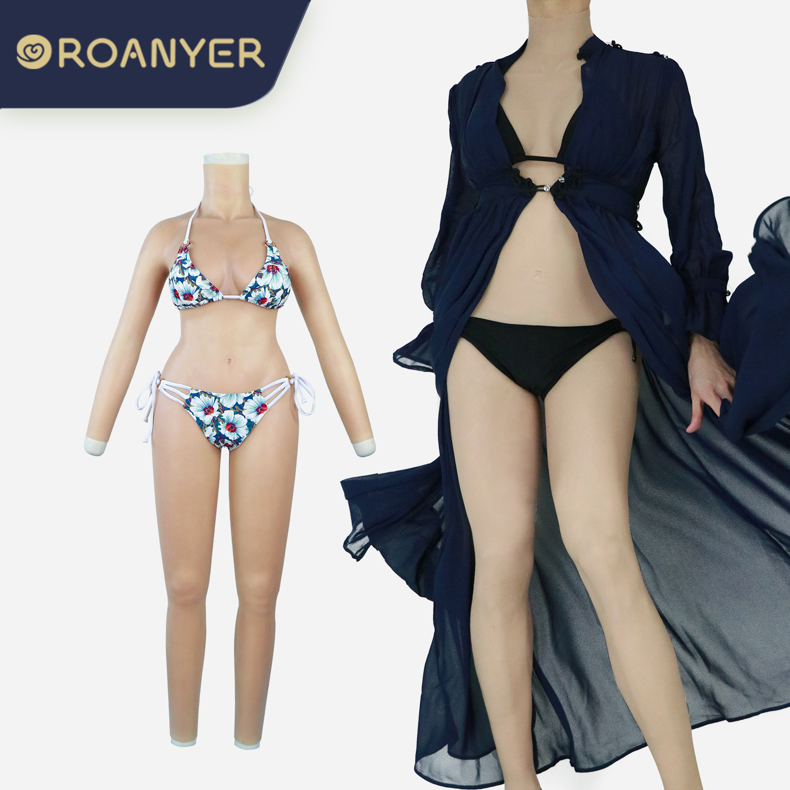 ROANYER 女装スーツ Ｃカップ 男の娘ボディスーツ アームカーバ