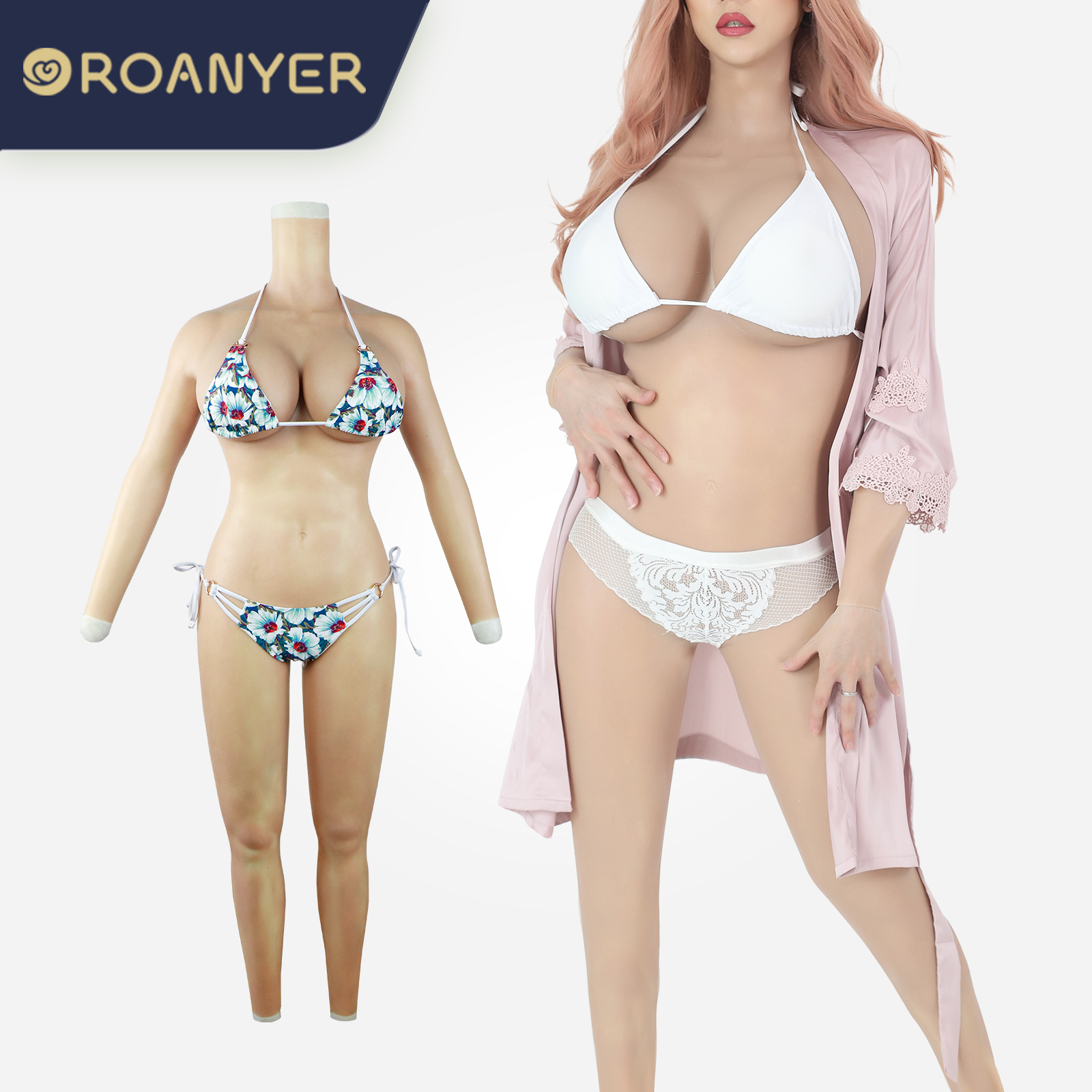 ROANYER 女装スーツ Ｈカップ 男の娘ボディスーツ アームカーバ