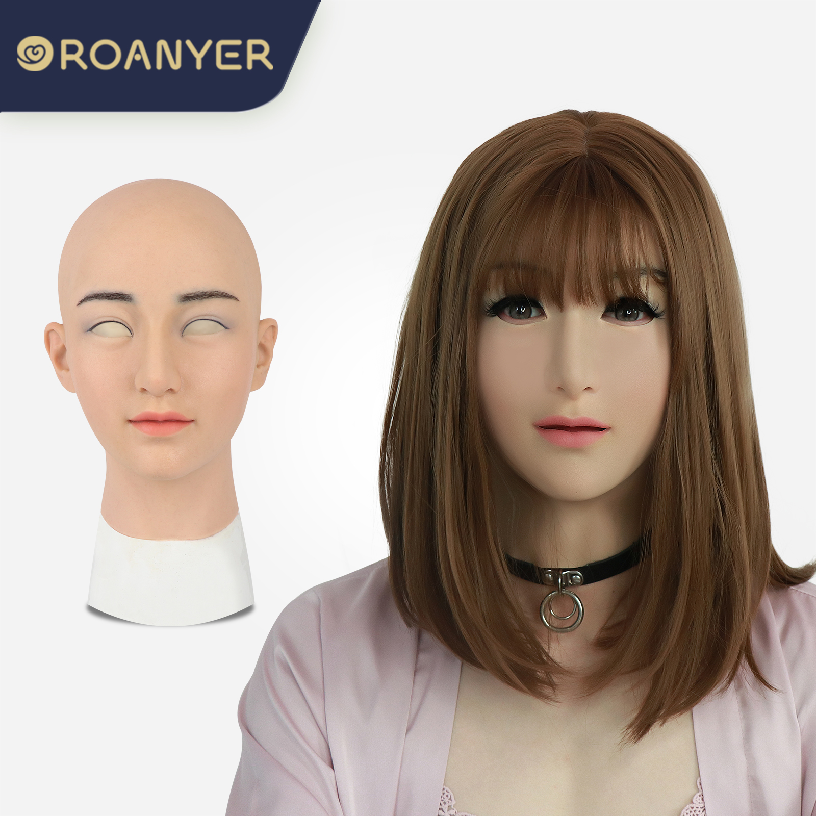 ROANYER 男の娘 女装 仮面 変装 マスク美人晴子