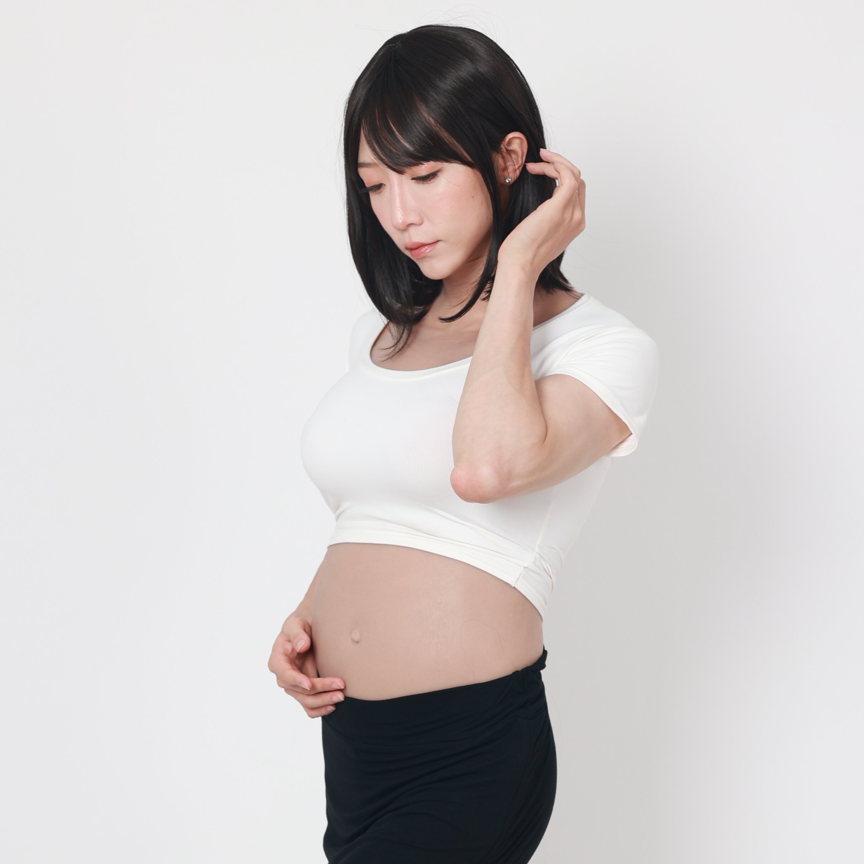 シリコンソフト偽腹 偽妊娠中のお腹 人工妊娠腹 （S）
