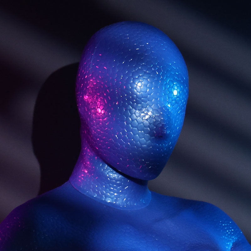 蛇柄マスク　光沢（青）