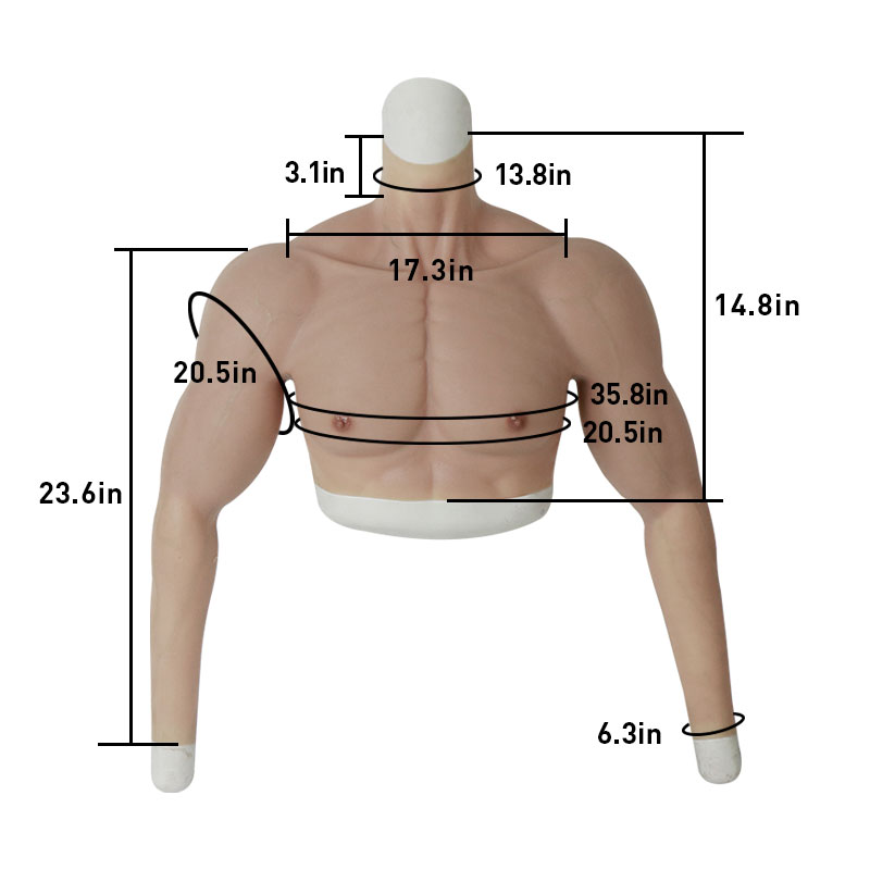ROANYER 偽胸筋 筋肉スーツ 偽上腕三頭筋 コスプレ シリコンスーツ